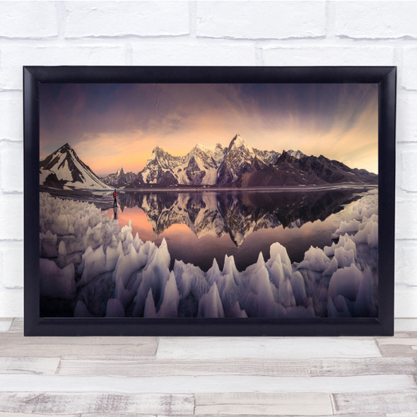 Shishapangma Ice Water Mountains Wall Art Print