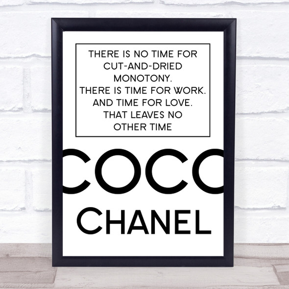Coco Chanel No Time Quote Wall Art Print