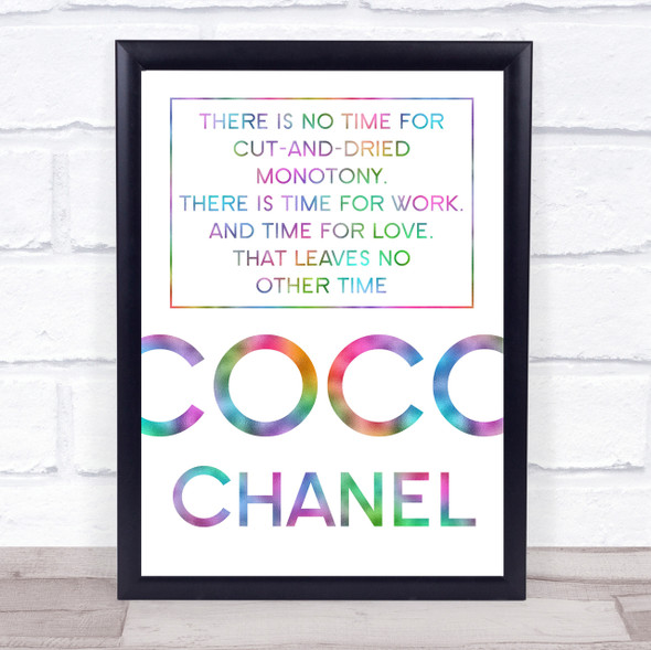 Rainbow Coco Chanel No Time Quote Wall Art Print