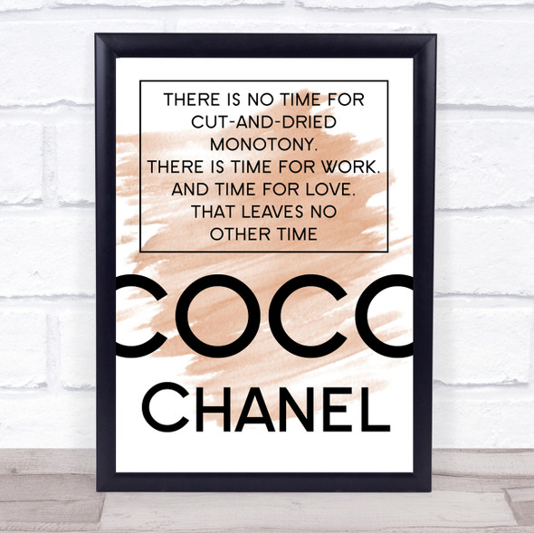 Watercolour Coco Chanel No Time Quote Print