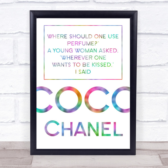 Rainbow Coco Chanel Perfume Quote Wall Art Print
