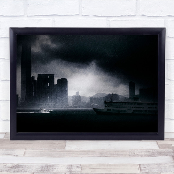 Typhoon Rhapsody dark landscape Wall Art Print