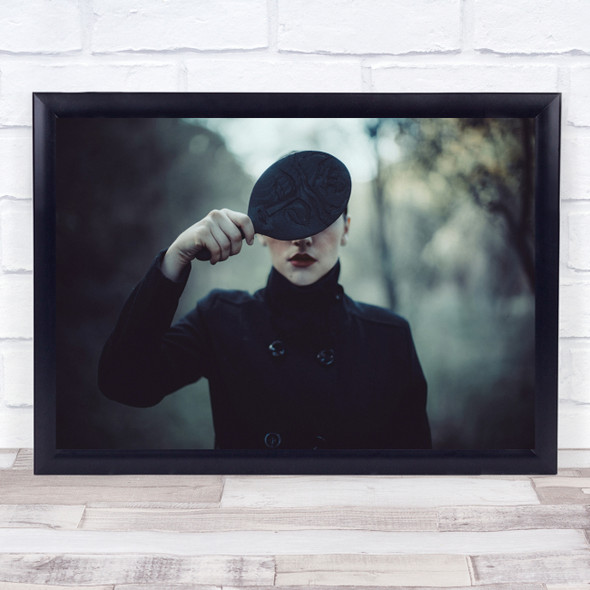 Woman mirror mask jacket blurry Wall Art Print