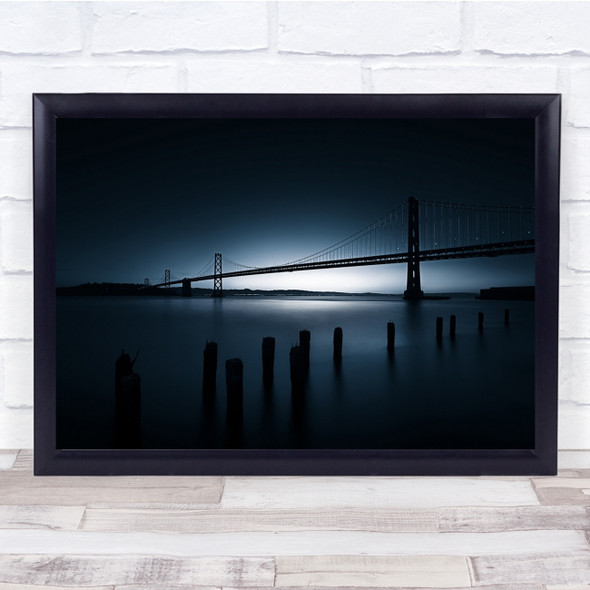 Breaking Dawn Bridge Dark Lake Wall Art Print