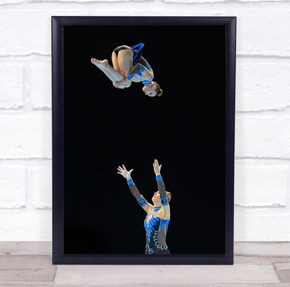 Gymnastics front flip athletic Wall Art Print