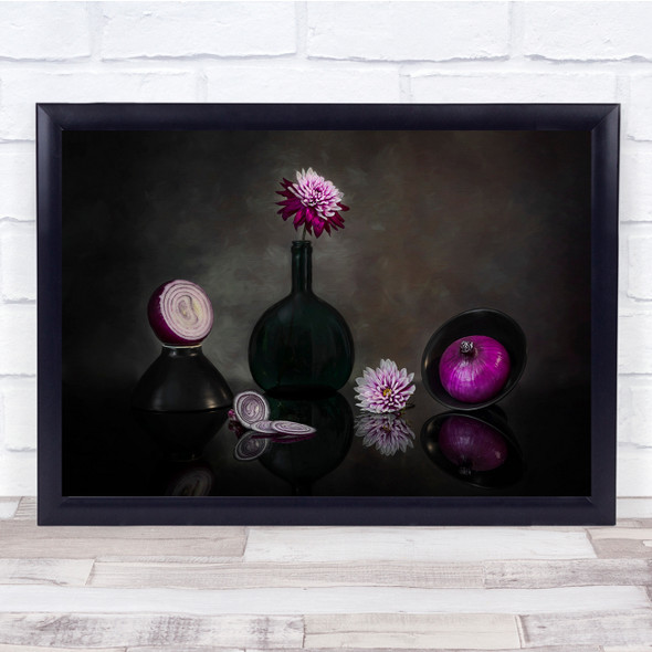 Purple Onion Still Life Flower Wall Art Print