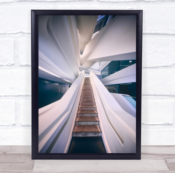 The Stair white abstract walls Wall Art Print