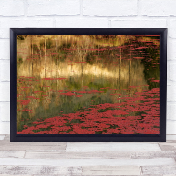 Painterly Red Lake reflection Wall Art Print