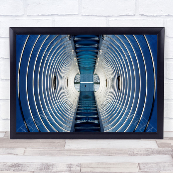 Panorama Tunnel blue circular Wall Art Print