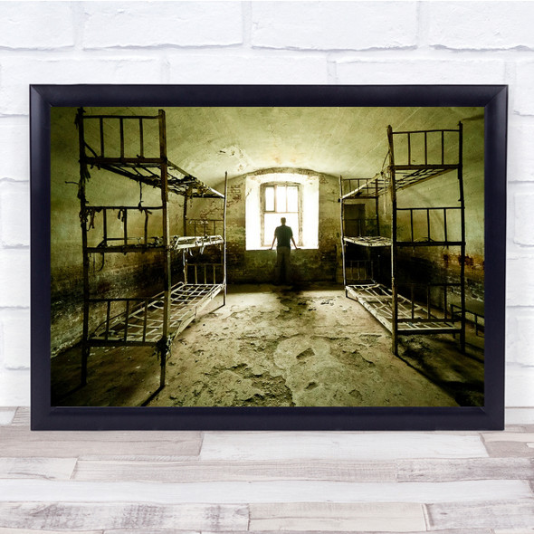 Romania Empty Bunk Bed Frames Wall Art Print