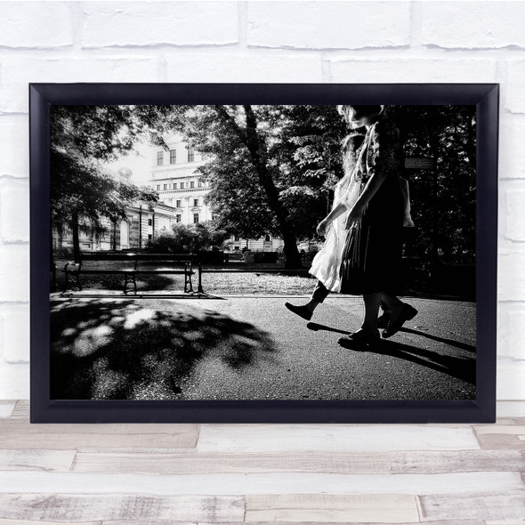 Walk On By Black White People Wall Art Print