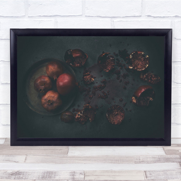 Red apples fruit rotten dark Wall Art Print