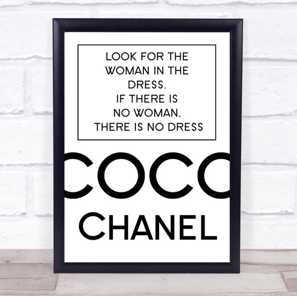Coco Chanel Woman In The Dress Quote Wall Art Print