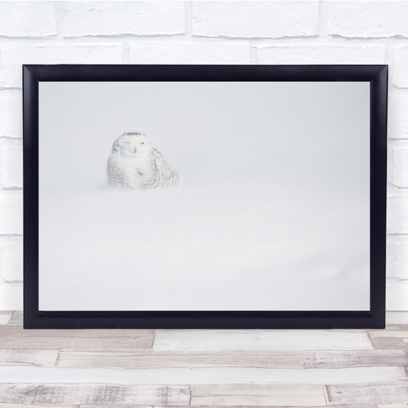 Snowy Storm Cold Winter Owl Wall Art Print