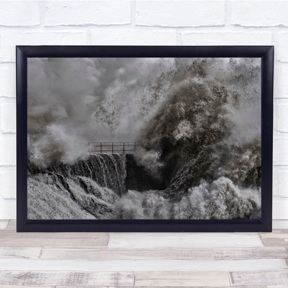 Sea Wave On The Pier Crash Wall Art Print