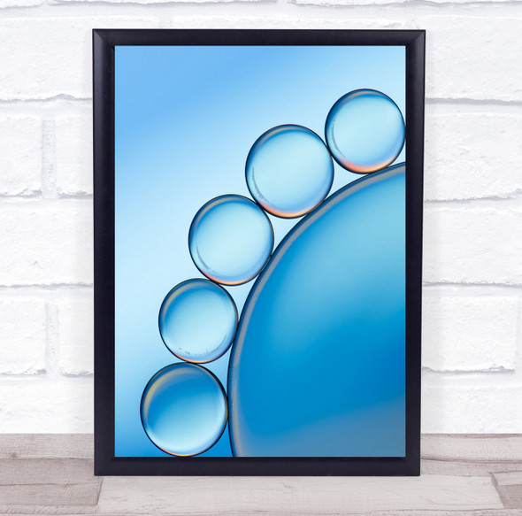 Cool Blue Bubbles Circles Wall Art Print