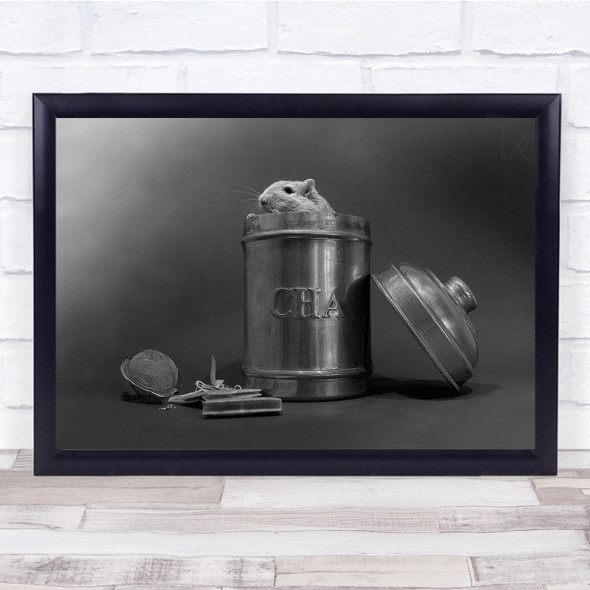 Little mouse in metal tin Wall Art Print