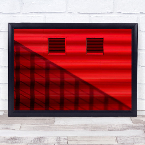 Red Lines Shadow Abstract Wall Art Print