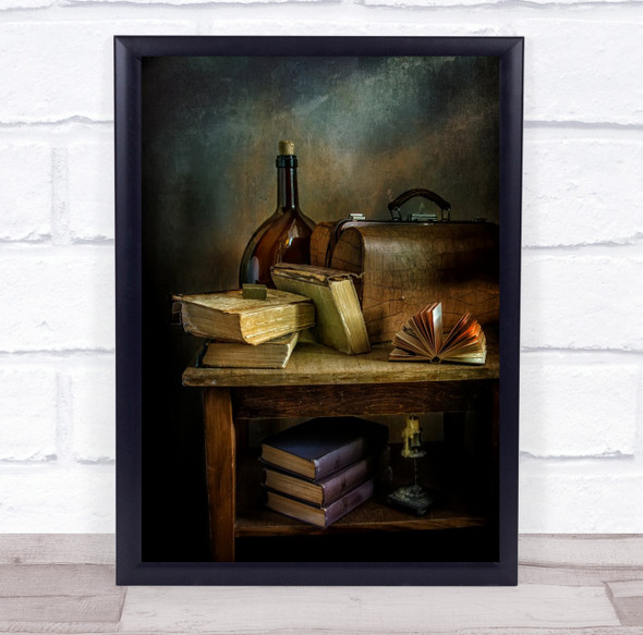 Still Life With Bookshelf Wall Art Print