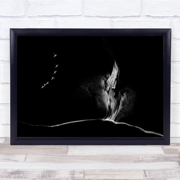 Fly To Fire Black White Wall Art Print