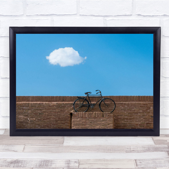 The Bike on wall cloud Wall Art Print