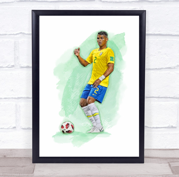 Footballer Thiago Silva Brazil Football Player Watercolor Wall Art Print