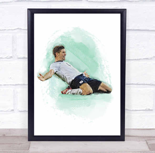 Footballer Steven Gerrard Football Player Watercolor Wall Art Print