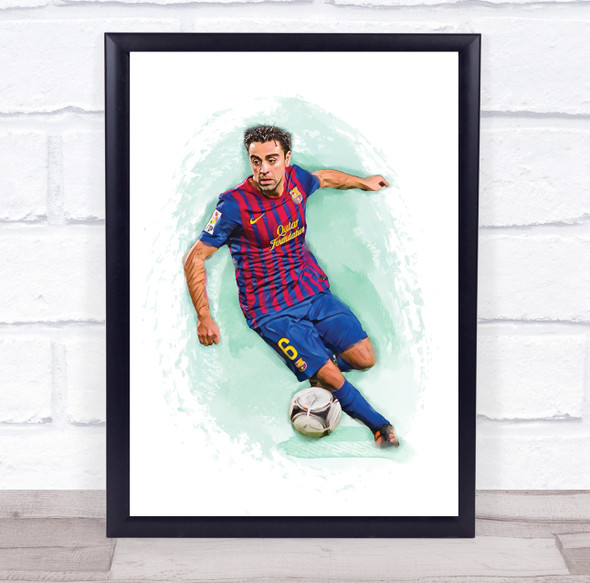 Footballer Xavi Football Player Watercolor Wall Art Print