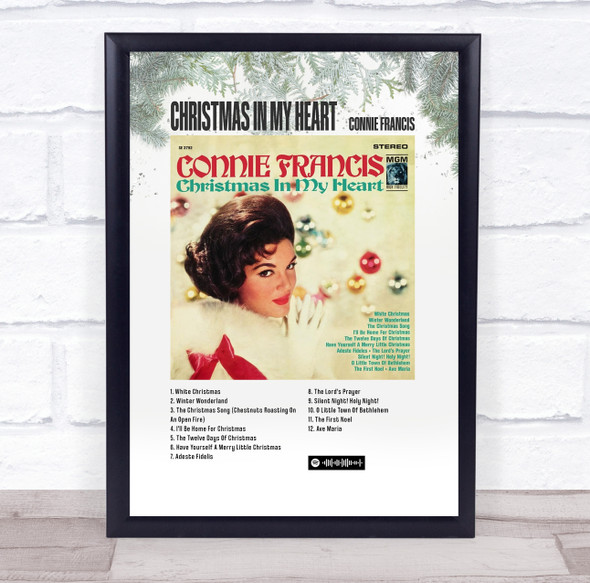 Connie Francis Christmas in my heart Music Polaroid Vintage Music Wall Art Poster Print