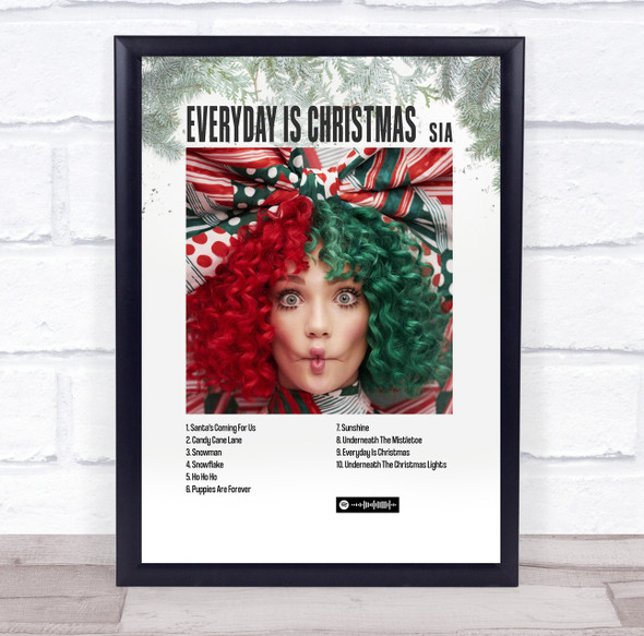 Sia Everyday Is Christmas Music Polaroid Vintage Music Wall Art Poster Print