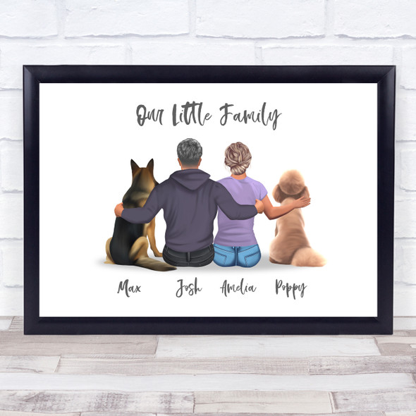 Our Little Family Dog Romantic Gift For Him or Her Personalized Couple Print