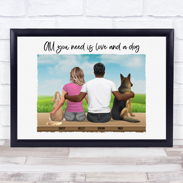 Grass & Sky Dog Romantic Gift For Him or Her Personalized Couple Print