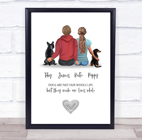 Lives Whole Dogs Romantic Gift For Him or Her Personalized Couple Print