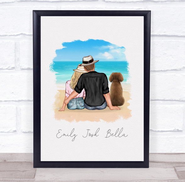 Beach Dog Couple Romantic Gift For Him or Her Personalized Couple Print