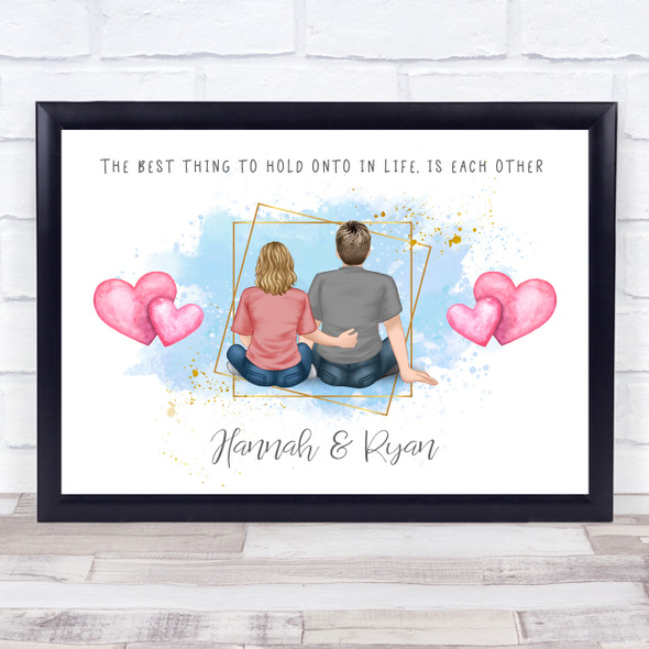 Hold Each Other Romantic Gift For Him or Her Personalized Couple Print