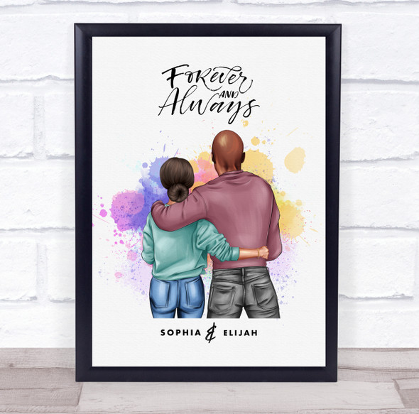 colorful Splash Romantic Gift For Him or Her Personalized Couple Print
