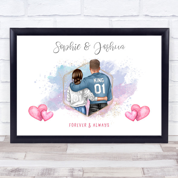 Forever & Always Wash Romantic Gift For Him or Her Personalized Couple Print