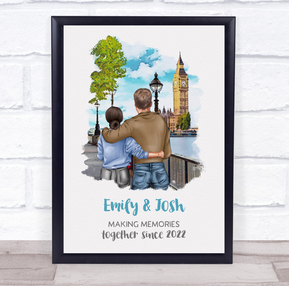 London Big Ben Romantic Gift For Him or Her Personalized Couple Print