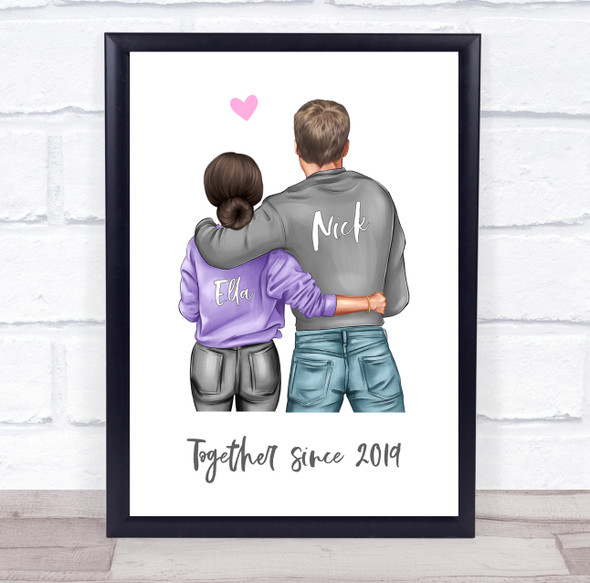 Together Since Romantic Gift For Him or Her Personalized Couple Print