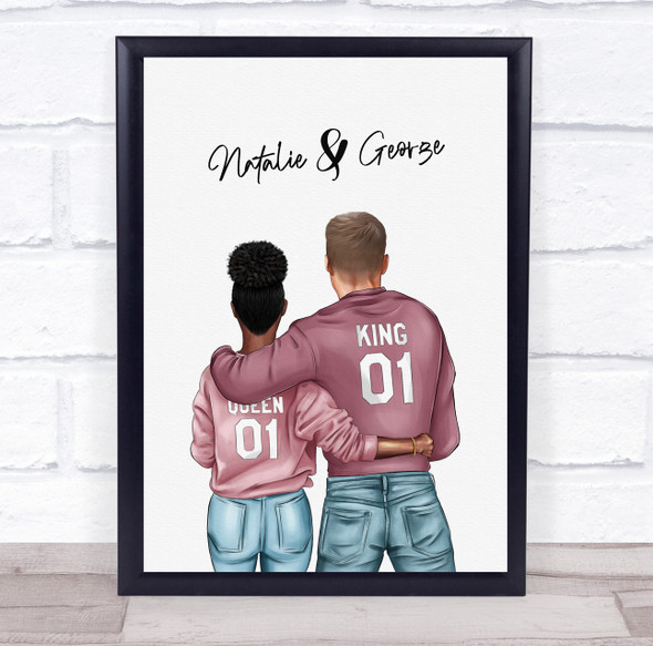 Cuddling Couple Romantic Gift For Him or Her Personalized Couple Print