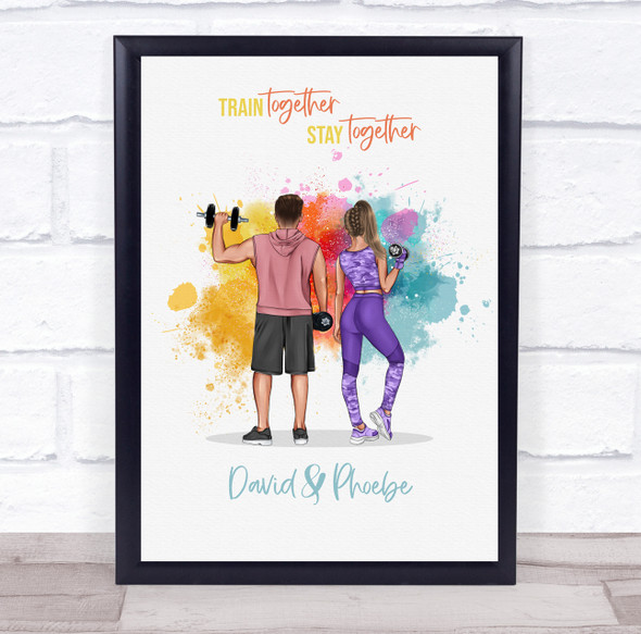 colorful Gym Romantic Gift For Him or Her Personalized Couple Print