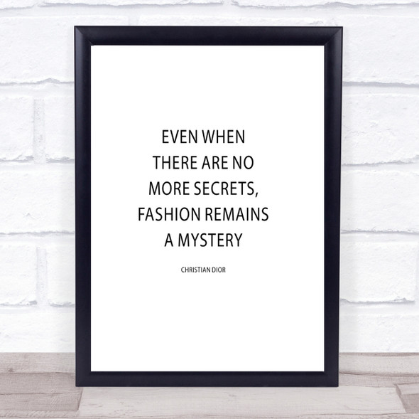 Christian Dior Fashion A Mystery Quote Print Poster Typography Word Art Picture