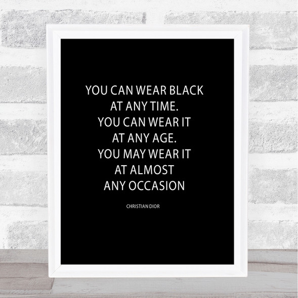 Christian Dior Wear Black Quote Print Black & White