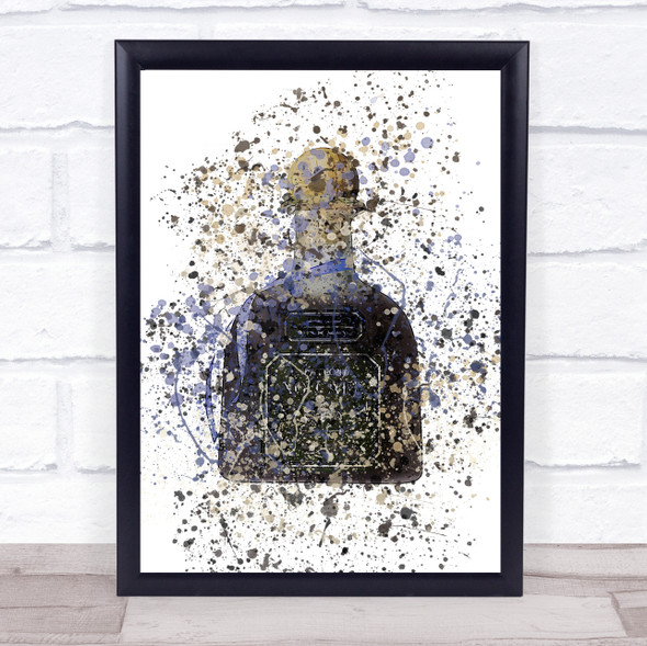 Watercolour Splatter Coffee Tequila Bottle Wall Art Print