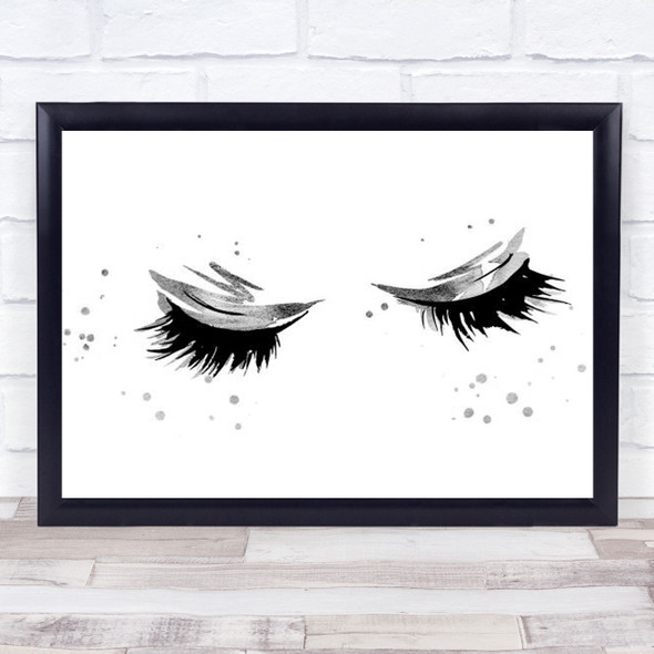 Closed Eyes Eyelashes Framed Wall Art Print