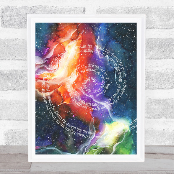 Space Watercolour Cosmos Framed Wall Art Print