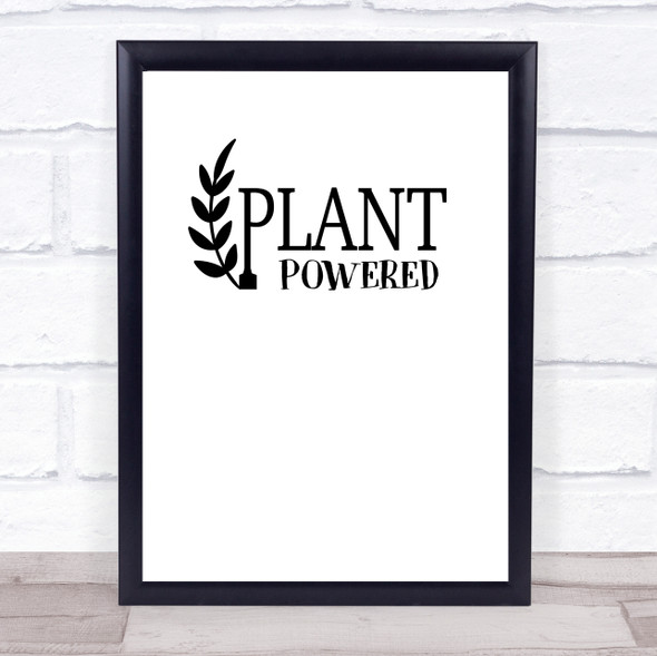 Vegan Plant Powered Quote Typogrophy Wall Art Print