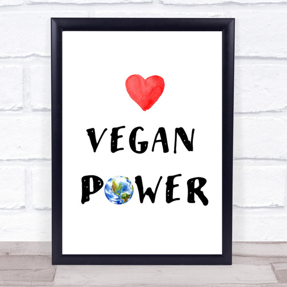 Vegan Power Activist Climate Quote Typogrophy Wall Art Print