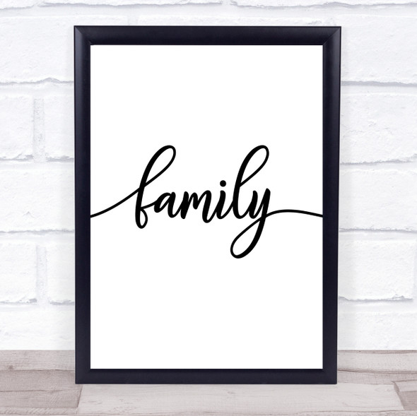 Family Modern Quote Typogrophy Wall Art Print