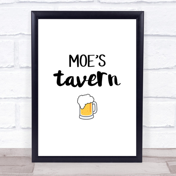 Duff Beer Moes Tavern Quote Typogrophy Wall Art Print